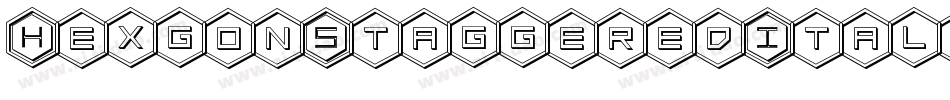 HexgonStaggeredItalic-Ewje字体转换
