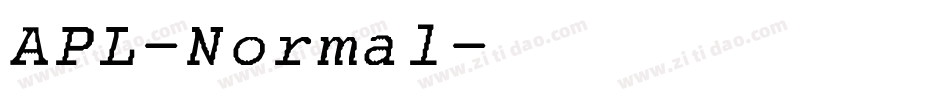 APL-Normal字体转换