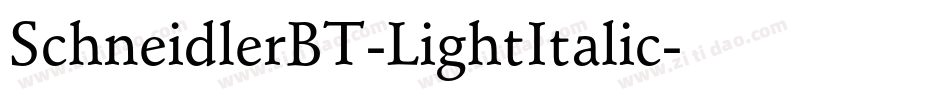 SchneidlerBT-LightItalic字体转换
