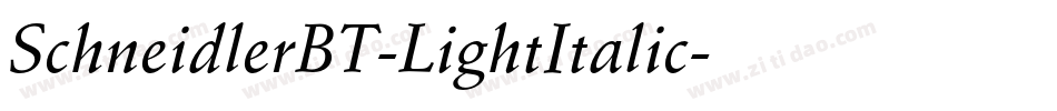 SchneidlerBT-LightItalic字体转换