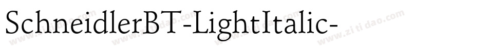 SchneidlerBT-LightItalic字体转换