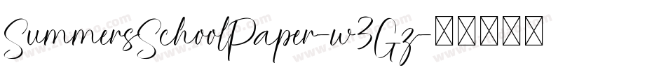 SummersSchoolPaper-w3Gz字体转换