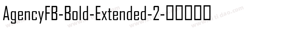 AgencyFB-Bold-Extended-2字体转换