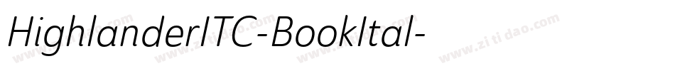 HighlanderITC-BookItal字体转换