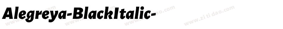 Alegreya-BlackItalic字体转换