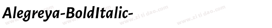Alegreya-BoldItalic字体转换