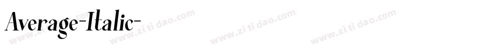 Average-Italic字体转换