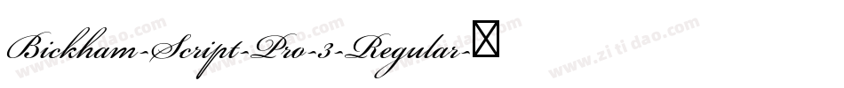 Bickham-Script-Pro-3-Regular字体转换