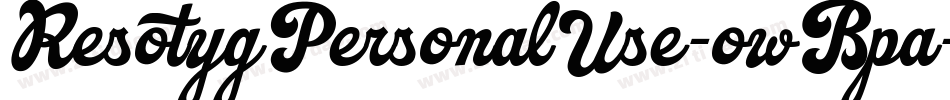 ResotygPersonalUse-owBpa字体转换