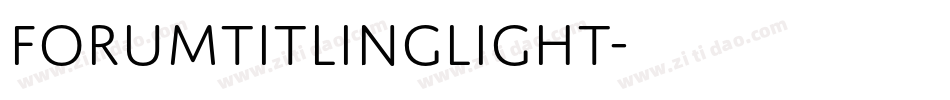ForumTitlingLight字体转换