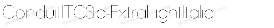 ConduitITCStd-ExtraLightItalic字体转换