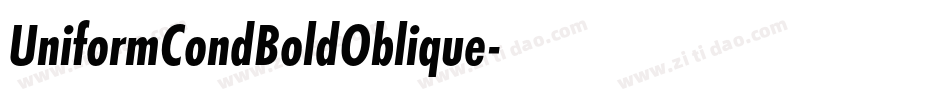 UniformCondBoldOblique字体转换