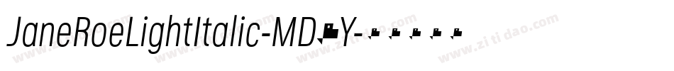 JaneRoeLightItalic-MD2Y字体转换