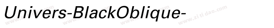 Univers-BlackOblique字体转换