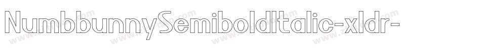 NumbbunnySemiboldItalic-xldr字体转换