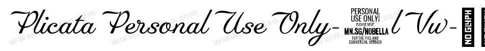 PlicataPersonalUseOnly-2lVw字体转换