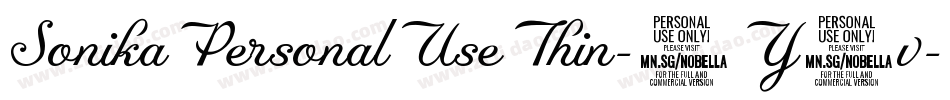 SonikaPersonalUseThin-5Y4v字体转换
