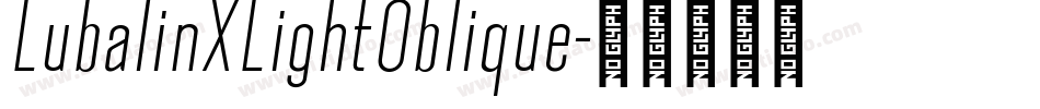 LubalinXLightOblique字体转换