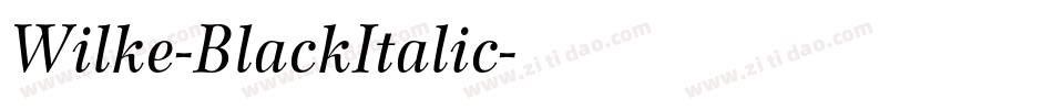 Wilke-BlackItalic字体转换