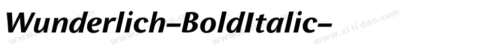 Wunderlich-BoldItalic字体转换