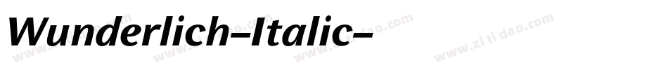 Wunderlich-Italic字体转换
