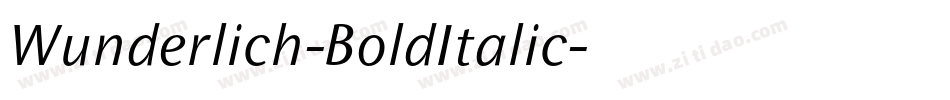 Wunderlich-BoldItalic字体转换