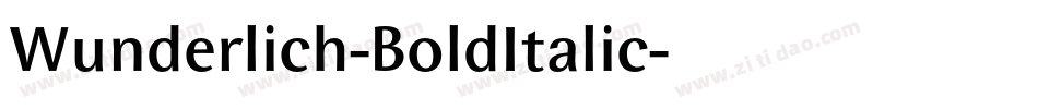 Wunderlich-BoldItalic字体转换
