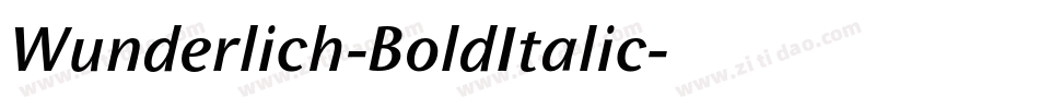 Wunderlich-BoldItalic字体转换