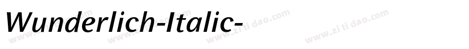 Wunderlich-Italic字体转换