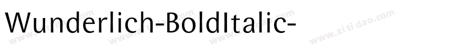 Wunderlich-BoldItalic字体转换