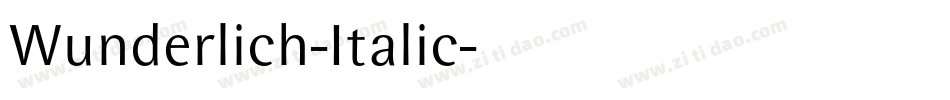 Wunderlich-Italic字体转换
