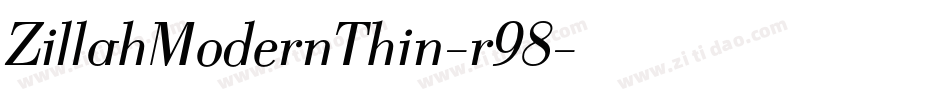 ZillahModernThin-r98字体转换