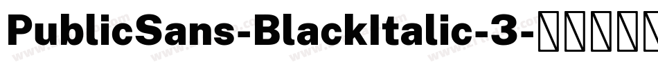 PublicSans-BlackItalic-3字体转换