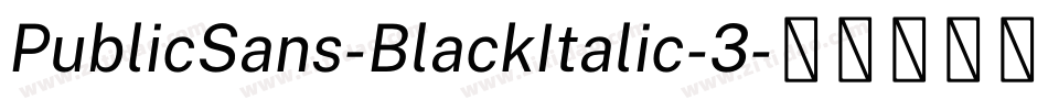 PublicSans-BlackItalic-3字体转换
