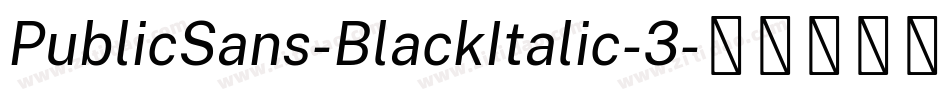 PublicSans-BlackItalic-3字体转换
