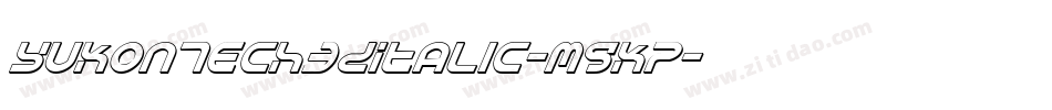 YukonTech3DItalic-m9KP字体转换
