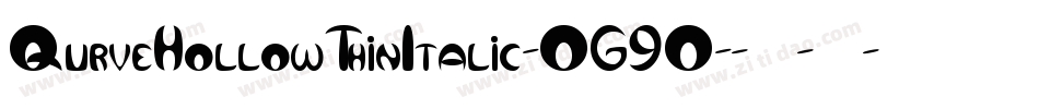 QurveHollowThinItalic-OG9O字体转换