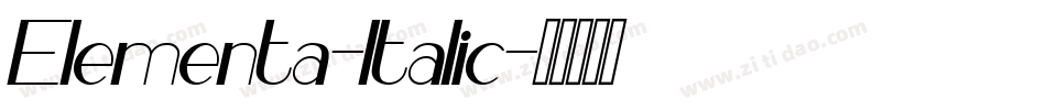 Elementa-Italic字体转换