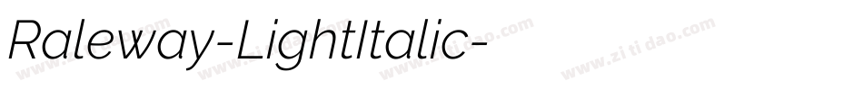 Raleway-LightItalic字体转换