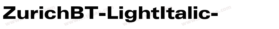 ZurichBT-LightItalic字体转换