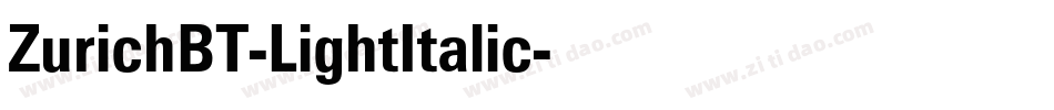 ZurichBT-LightItalic字体转换