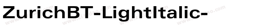 ZurichBT-LightItalic字体转换