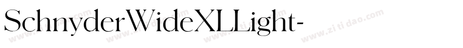 SchnyderWideXLLight字体转换