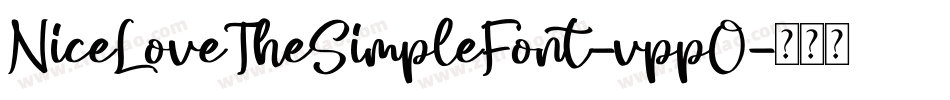 NiceLoveTheSimpleFont-vppO字体转换