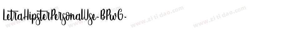 LetraHipsterPersonalUse-BPwG字体转换