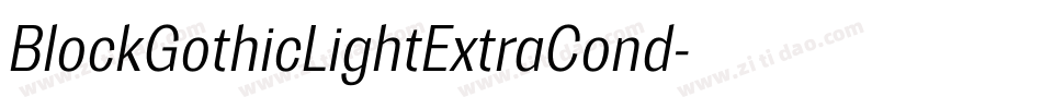 BlockGothicLightExtraCond字体转换