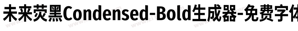 未来荧黑Condensed-Bold生成器字体转换