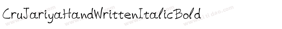 CruJariyaHandWrittenItalicBold-zAP3字体转换