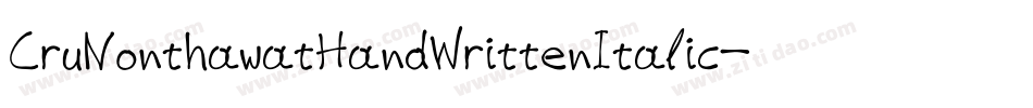 CruNonthawatHandWrittenItalic-agl9字体转换