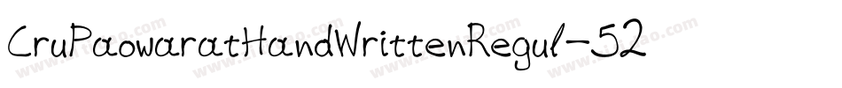 CruPaowaratHandWrittenRegul-52ZG字体转换